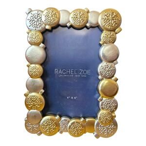 NEW Rachel Zoe Christmas Ornaments in Gold/Silver Picture Frame (Size: 4" x 6")